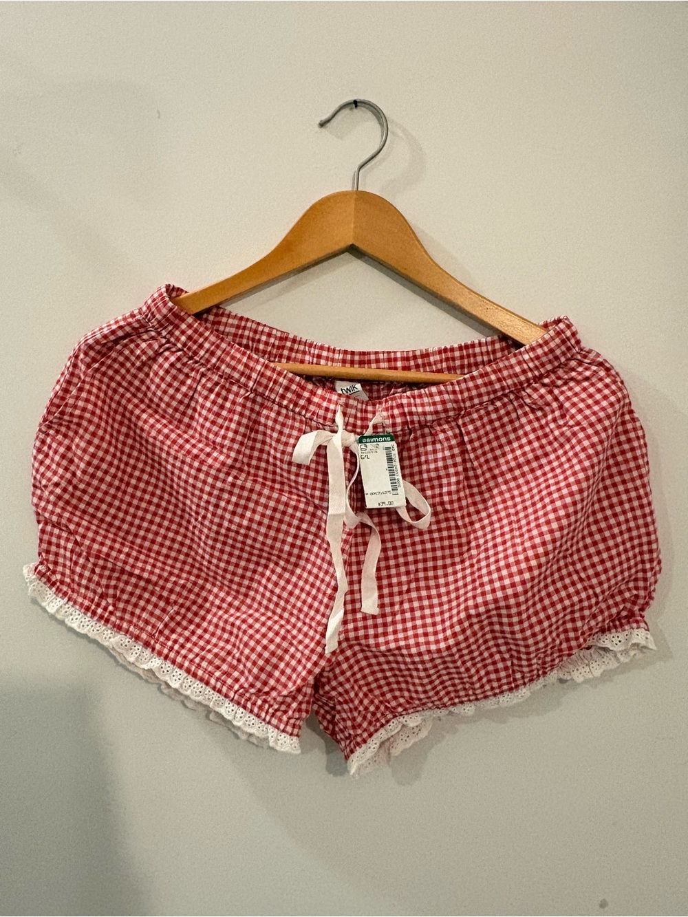 Simons Red Gingham Drawstring Women’s Shorts